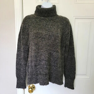Hennes Alpaca Wool Blend Turtleneck Sweater Charcoal Gray Fall Winter Size M